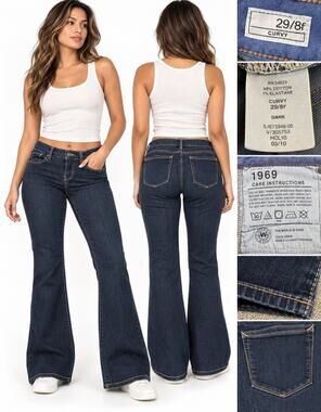 Y2K Indie Sleaze Gap 1969 Curvy Bootcut Jeans Size 29/8R Dark Wash Indigo 2000s